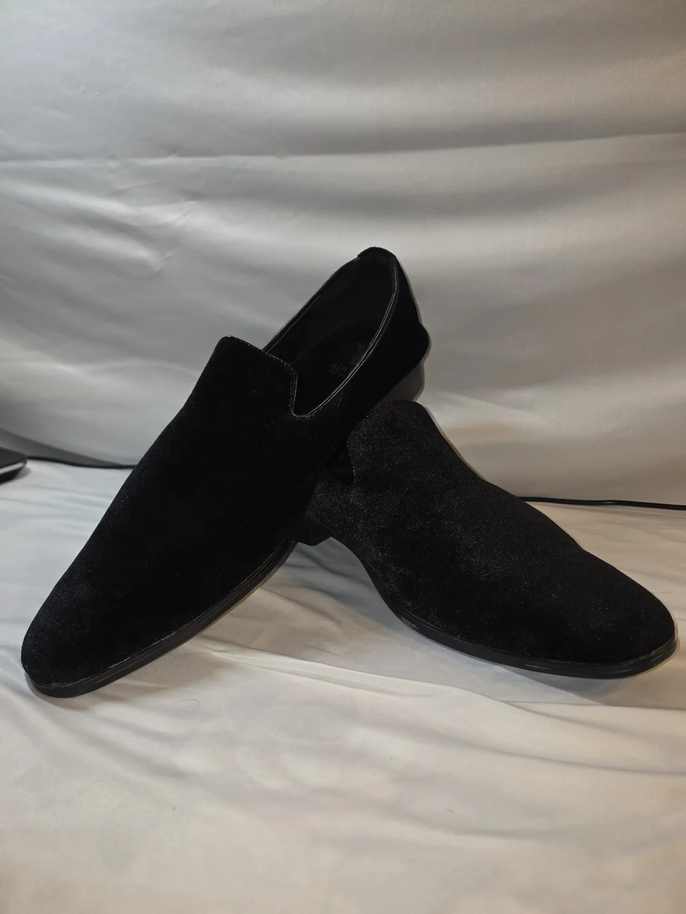 Adolfo Men's Black Velvet Slip-On Dress Loafers